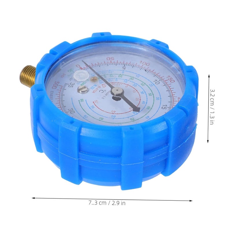 Blue Automotive Manifold Gauge Set High Pressure Cooling System Tool with Hoses for AC Maintenance - Image 2